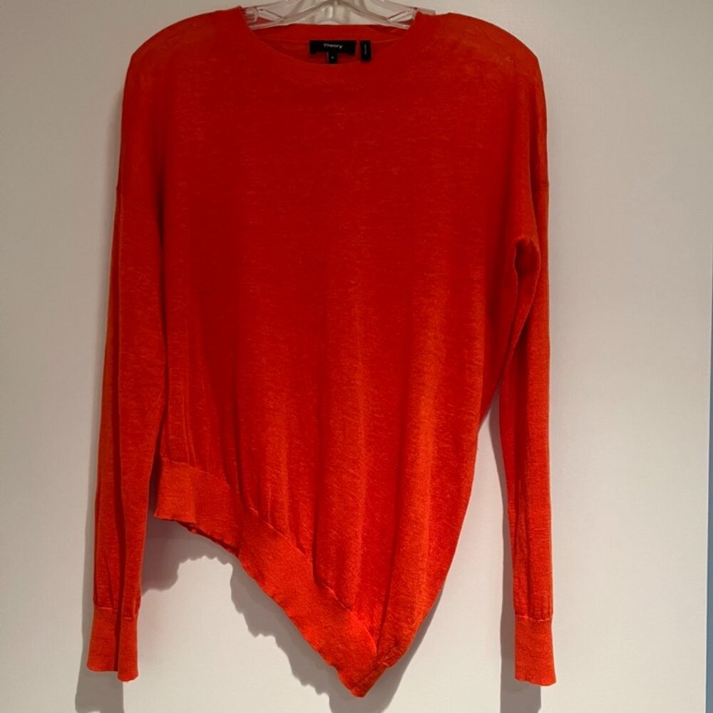Theory asymmetrical Linen Sweater size P